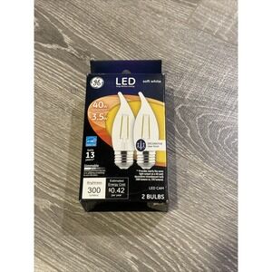 GE 2pk 40W Decorative‎ LED Light Bulbs Soft White